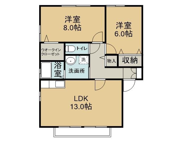 セバハウス(2LDK/2階)の間取り写真