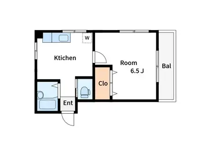 フラワーハイツ(1DK/1階)の間取り写真