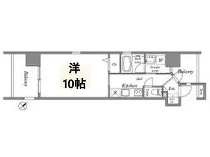 パラッツォ スペチアーレ(1K/8階)の間取り写真