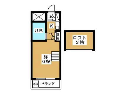 パークサイド(ワンルーム/2階)の間取り写真