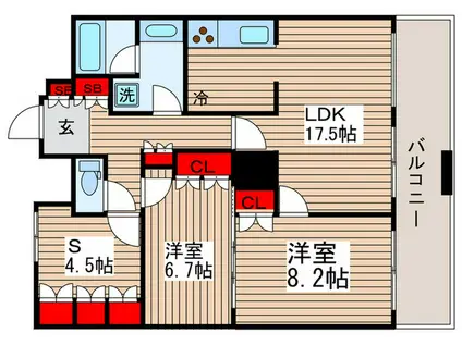 THE TOKYO TOWERS MID TOWER28F(2SLDK/28階)の間取り写真