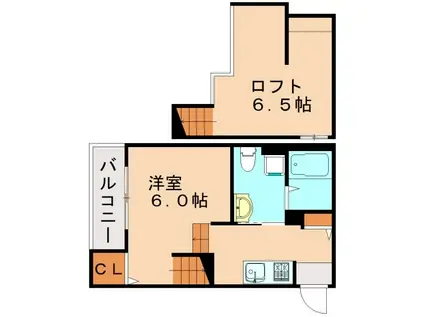 COMFORTIA II(ワンルーム/2階)の間取り写真