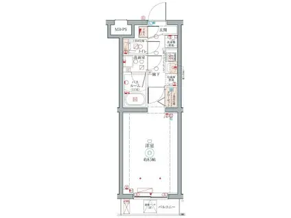 クレヴィスタ柴又(1K/1階)の間取り写真