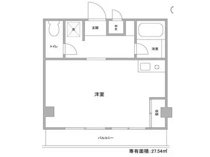 江田パークサイドマンション(ワンルーム/4階)の間取り写真