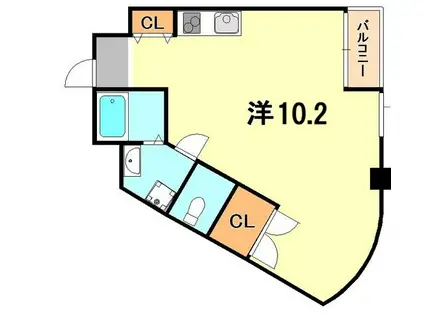 平野レジデンス(ワンルーム/3階)の間取り写真