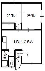 天宮マンションA棟(2LDK/1階)の間取り写真