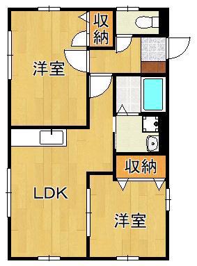 ナチュラルハイム(2LDK/2階)の間取り写真