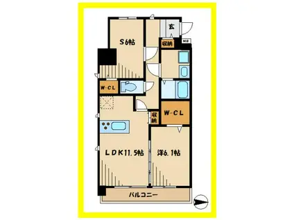 メゾンドリヴェール(1SLDK/3階)の間取り写真