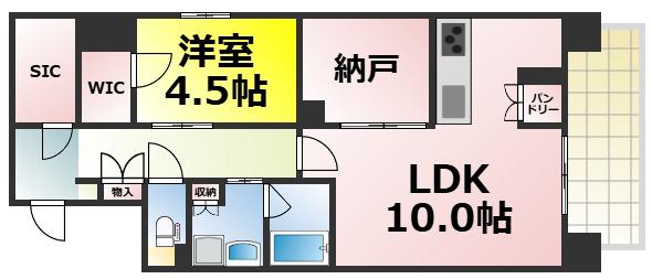 リンクハウス難波元町(1SLDK/2階)の間取り写真