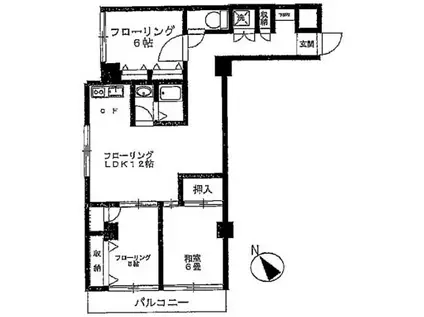 内野商店ビル(2LDK/2階)の間取り写真