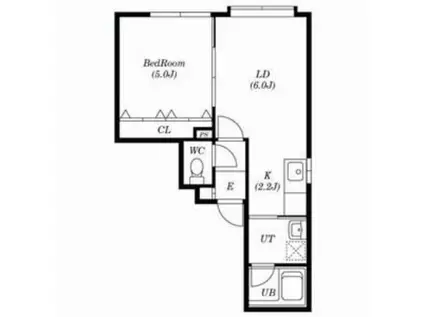 ソレアード月寒東(1LDK/2階)の間取り写真