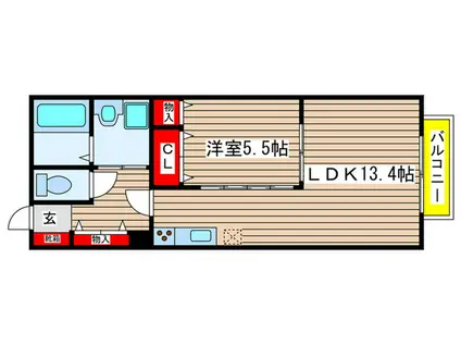 地下鉄桜通線 瑞穂区役所駅 徒歩3分 2階建 築19年(1LDK/2階)の間取り写真