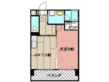 クレイントータス(1DK/7階)の間取り写真