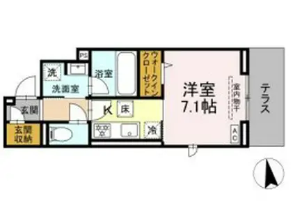 ステラ新松戸(1K/1階)の間取り写真