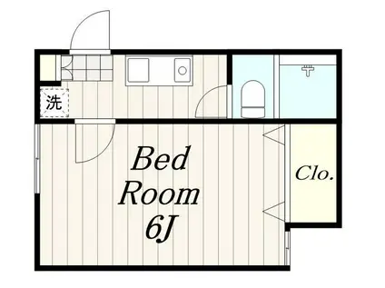 ジュネパレス伊勢原01(1K/2階)の間取り写真