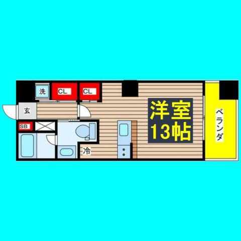 グレンパーク中島(ワンルーム/3階)の間取り写真