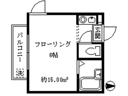 コスタデルソル(ワンルーム/2階)の間取り写真