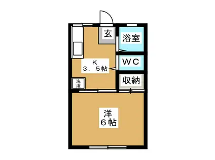 松ヶ丘グリーンハイツ(1K/1階)の間取り写真