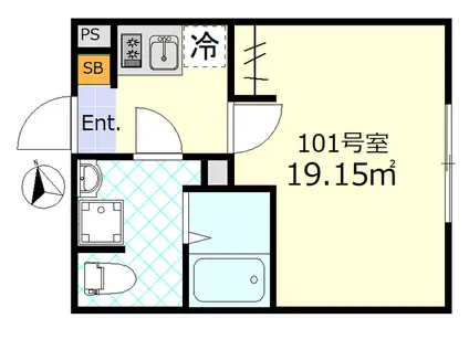 ワンネス西品川(1K/1階)の間取り写真