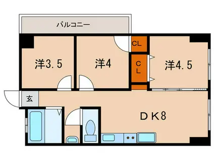 VENT DE MER 西明石(3DK/3階)の間取り写真