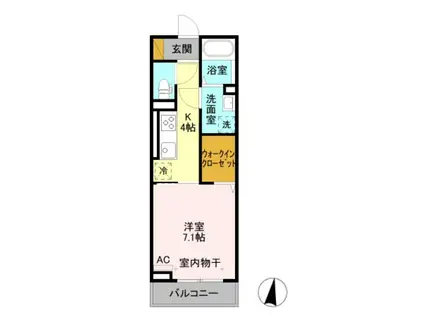 レフィナードC(1K/2階)の間取り写真