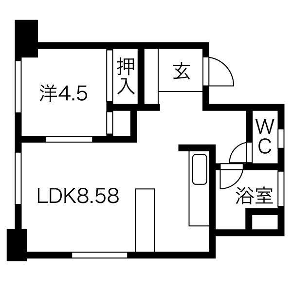 池下ウエストマンション(1LDK/6階)の間取り写真