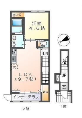 アイリスE(1LDK/2階)の間取り写真