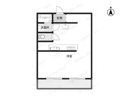 エスカイア大友(ワンルーム/2階)の間取り写真