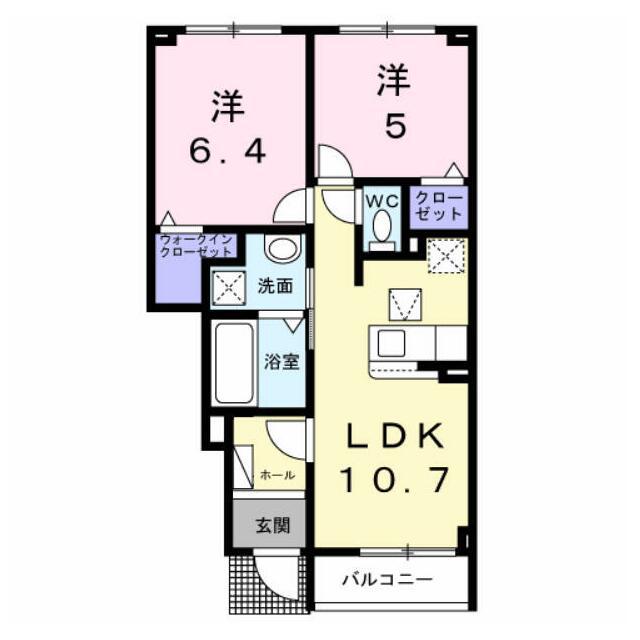 シェルトVIII(2LDK/1階)の間取り写真