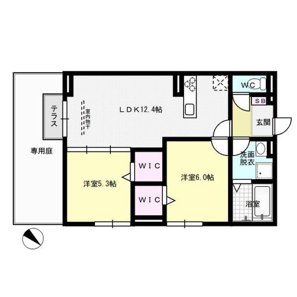 D-ROOM平田台4丁目(2LDK/1階)の間取り写真