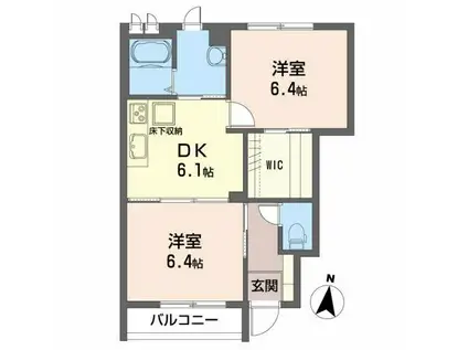 ヴィオラSINII A(2DK/1階)の間取り写真