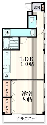 マッターホルン(1LDK/2階)の間取り写真