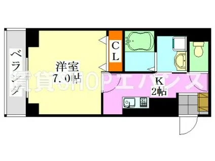 エルシオン(1K/4階)の間取り写真