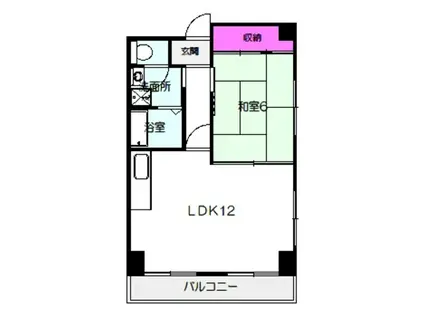 マンション圭(1LDK/2階)の間取り写真
