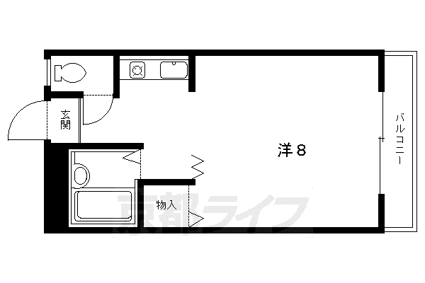ジュネスI(1K/3階)の間取り写真