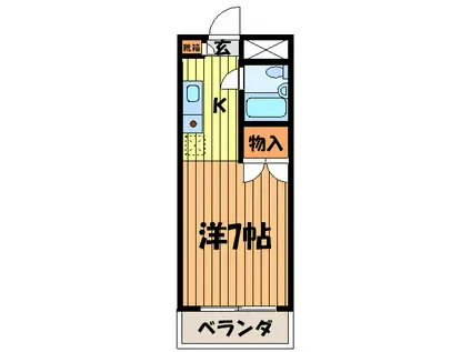 カーザ北嶋(1K/4階)の間取り写真