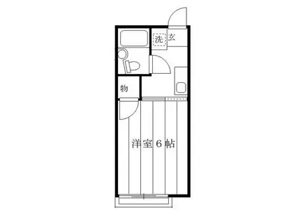シティハイム・オーティアス(1K/2階)の間取り写真