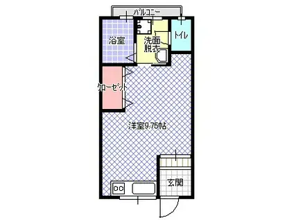 御幸東ハイツ(ワンルーム/2階)の間取り写真