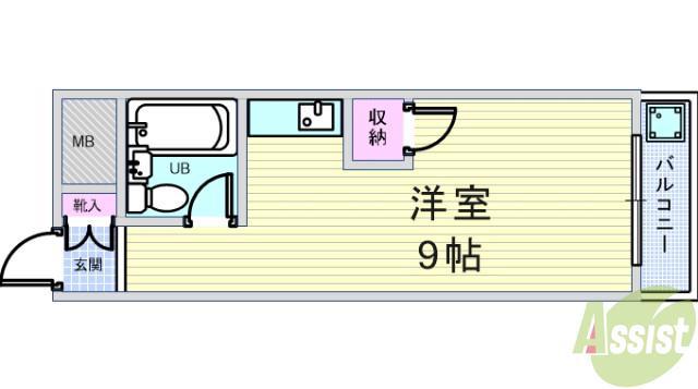 JGS緑丘マンション(ワンルーム/2階)の間取り写真