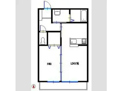 NKハイツ(1LDK/1階)の間取り写真