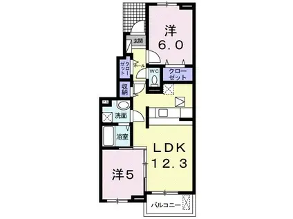 ブライト アベニュー(2LDK/1階)の間取り写真