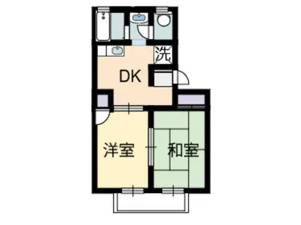 アルビシオン(2DK/1階)の間取り写真