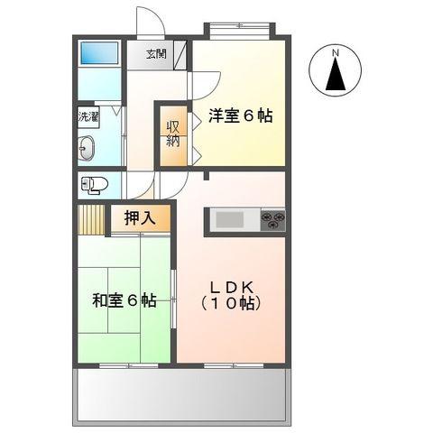 ピュアネス(2LDK/3階)の間取り写真