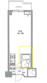 三越ゼームス坂マンション(ワンルーム/1階)の間取り写真