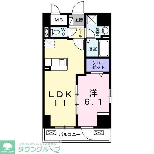 トゥットフェリーチェ八王子(1LDK/1階)の間取り写真