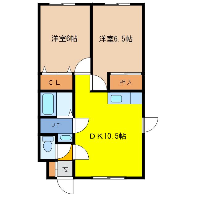 T.Sマンション(2DK/2階)の間取り写真