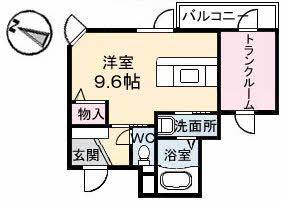 C.C.COURT五日市駅前(ワンルーム/1階)の間取り写真