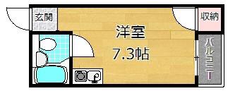 ツインプラザ中宮1番館(ワンルーム/3階)の間取り写真