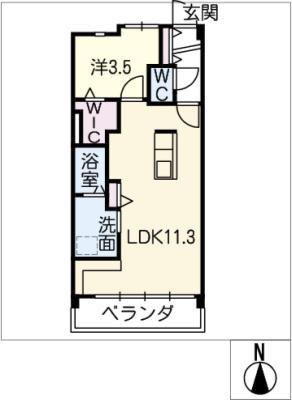 コーポはやしB棟(1LDK/1階)の間取り写真