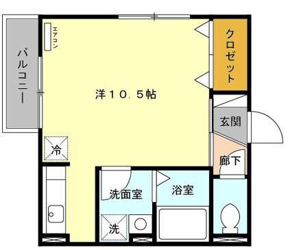 サン・ミッシェル(ワンルーム/2階)の間取り写真
